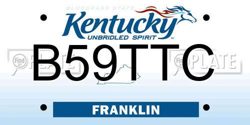 B59TTC Kentucky License Plate