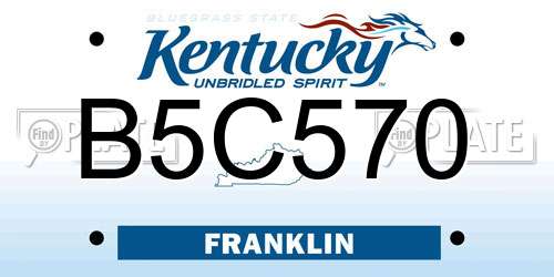 B5C570 Kentucky License Plate