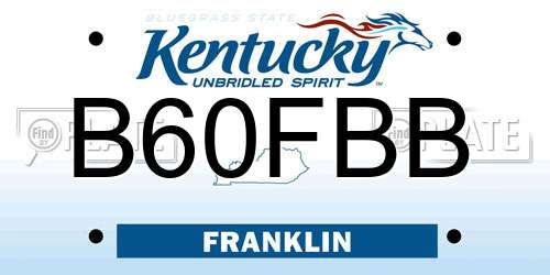 B60FBB Kentucky License Plate