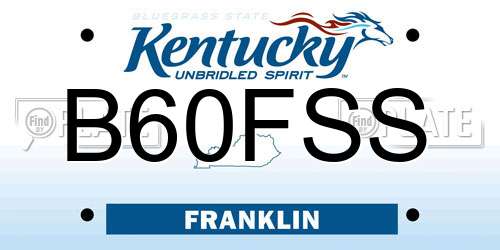 B60FSS Kentucky License Plate