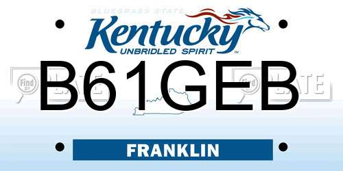 B61GEB Kentucky License Plate