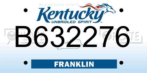 B632276 Kentucky License Plate