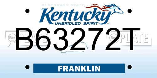 B63272T Kentucky License Plate