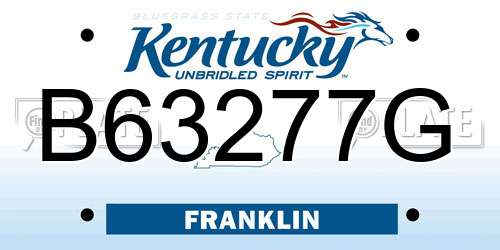 B63277G Kentucky License Plate