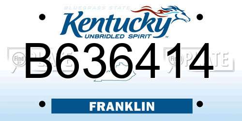 B636414 Kentucky License Plate