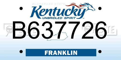 B637726 Kentucky License Plate