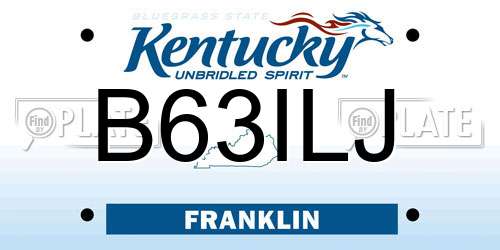 B63ILJ Kentucky License Plate