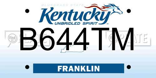 B644TM Kentucky License Plate