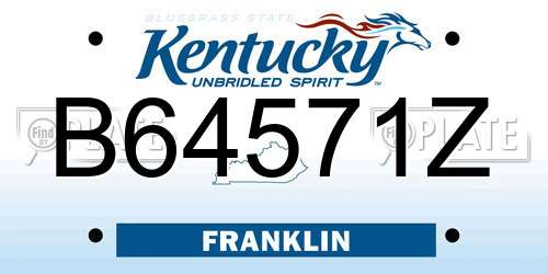 B64571Z Kentucky License Plate