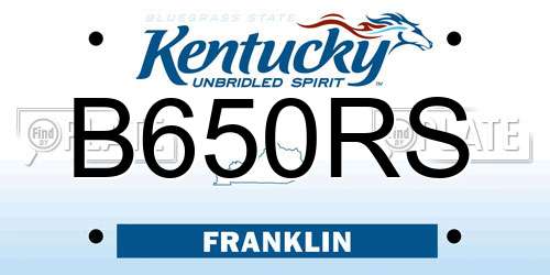 B650RS Kentucky License Plate