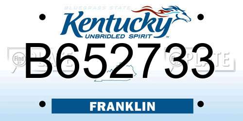 B652733 Kentucky License Plate