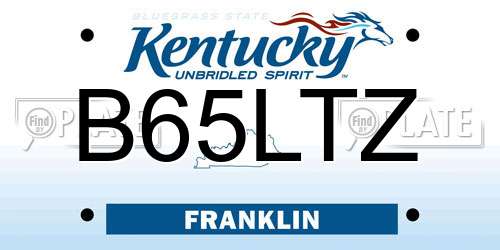 B65LTZ Kentucky License Plate