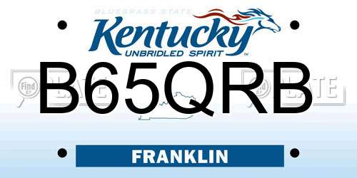 B65QRB Kentucky License Plate