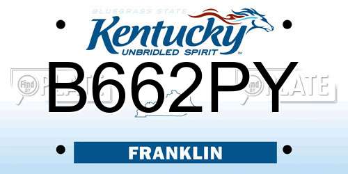 B662PY Kentucky License Plate