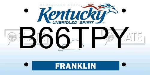 B66TPY Kentucky License Plate