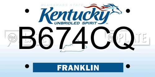 B674CQ Kentucky License Plate