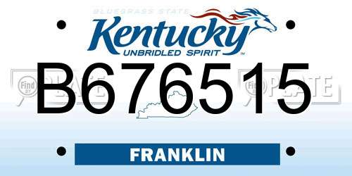 B676515 Kentucky License Plate