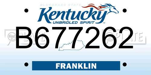 B677262 Kentucky License Plate