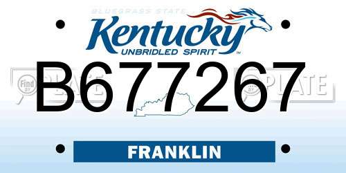 B677267 Kentucky License Plate
