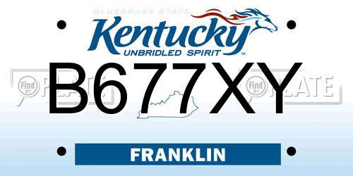 B677XY Kentucky License Plate