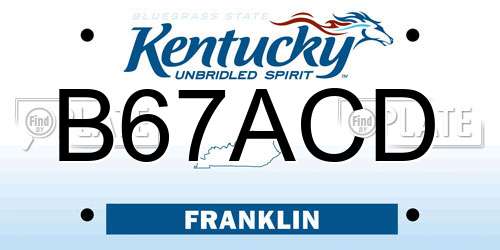 B67ACD Kentucky License Plate