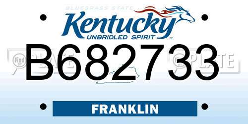 B682733 Kentucky License Plate