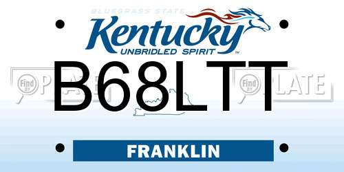 B68LTT Kentucky License Plate