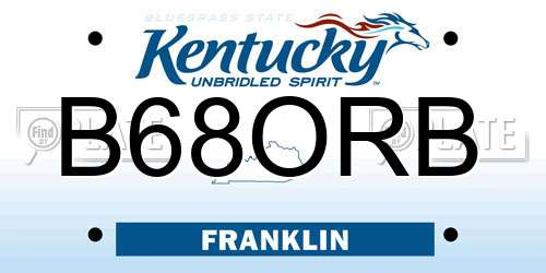 B68ORB Kentucky License Plate