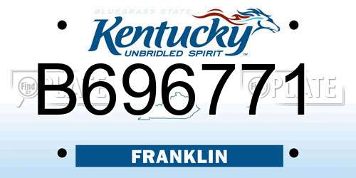 B696771 Kentucky License Plate