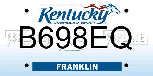 B698EQ Kentucky License Plate