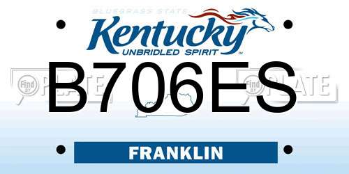 B706ES Kentucky License Plate