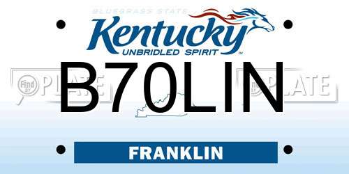 B70LIN Kentucky License Plate