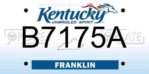 B7175A Kentucky License Plate