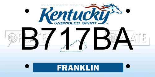 B717BA Kentucky License Plate