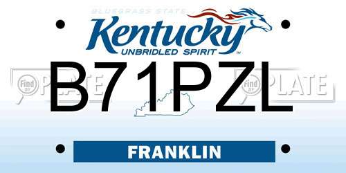 B71PZL Kentucky License Plate