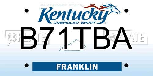 B71TBA Kentucky License Plate