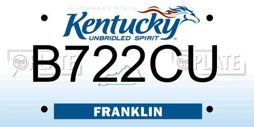 B722CU Kentucky License Plate