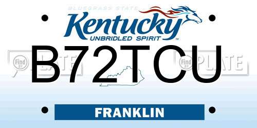 B72TCU Kentucky License Plate