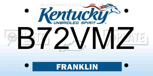B72VMZ Kentucky License Plate
