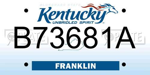 B73681A Kentucky License Plate