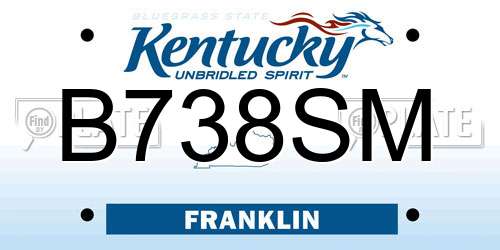 B738SM Kentucky License Plate