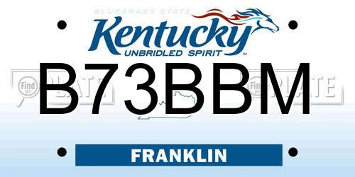 B73BBM Kentucky License Plate