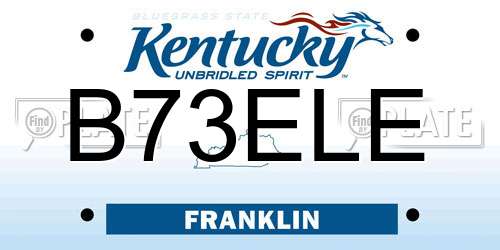 B73ELE Kentucky License Plate