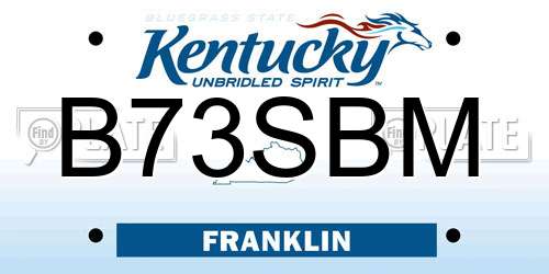B73SBM Kentucky License Plate