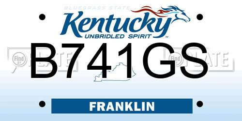 B741GS Kentucky License Plate