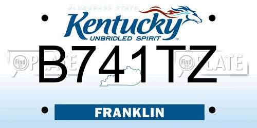 B741TZ Kentucky License Plate