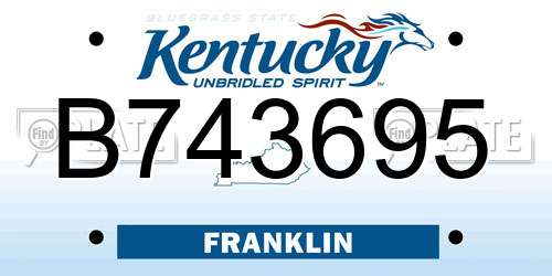B743695 Kentucky License Plate