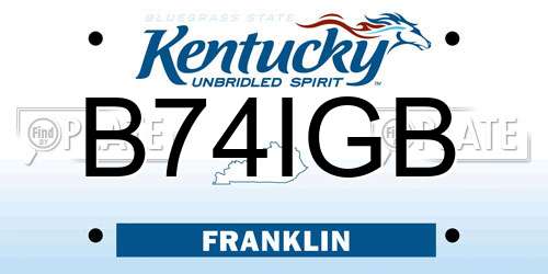 B74IGB Kentucky License Plate