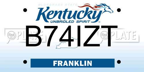 B74IZT Kentucky License Plate
