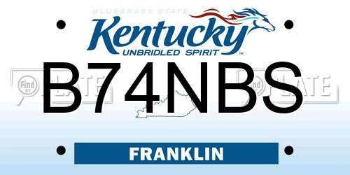 B74NBS Kentucky License Plate